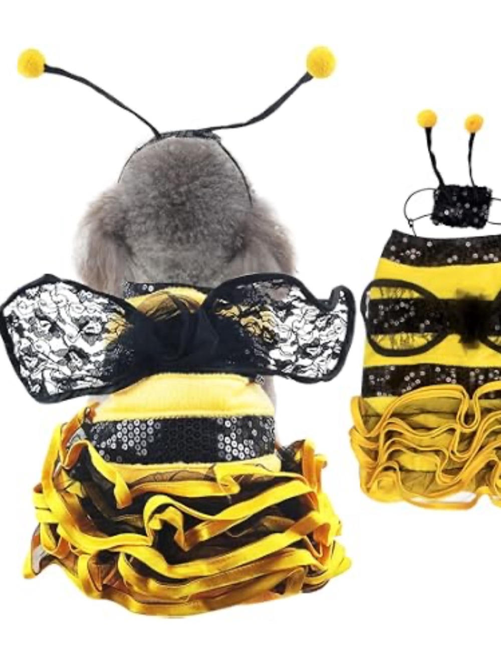 Yellow and Black Bee Costume for dogs- Cute Bumblebee Outfit. Halloween